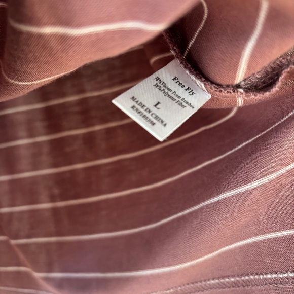 Free Fly Apparel Rose White Stripe 3/4 Sleeve UPF Size Large Sangria‎ Outdoor - Picture 6 of 9